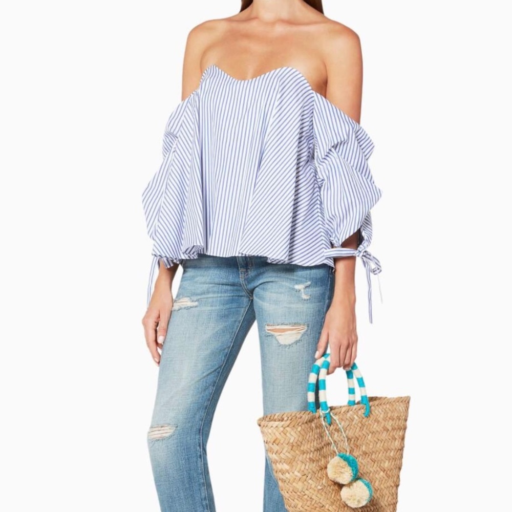 Caroline Constas Gabriella off shoulder bustier top